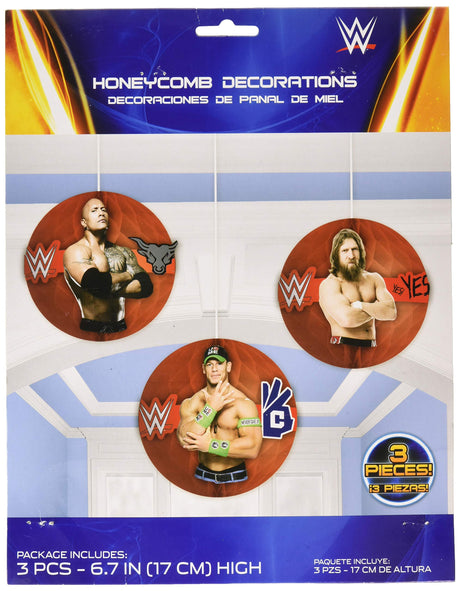 WWE Hanging Honeycomb Decorations 3pcs