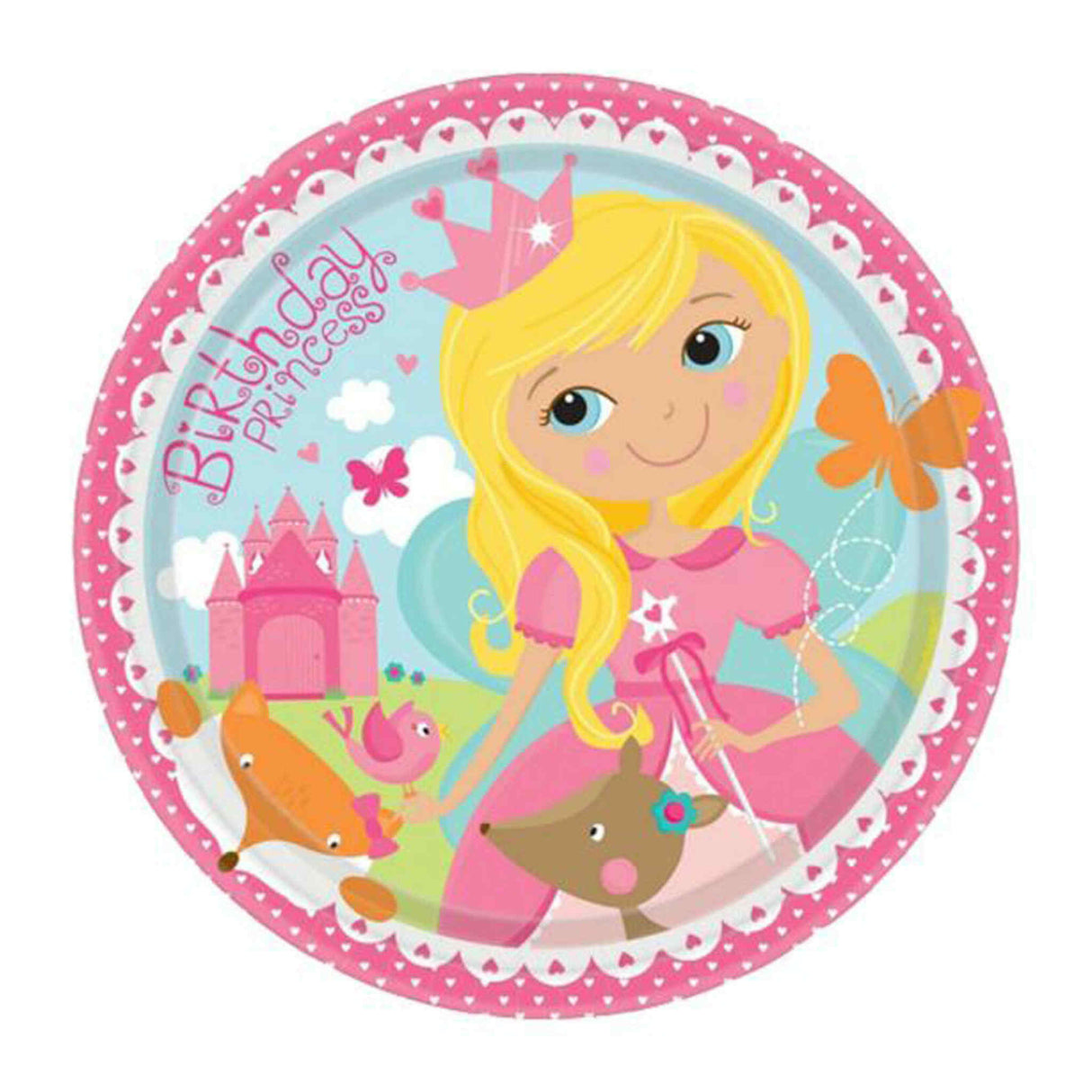 Woodland Princess Round Paper Plates 8 Pack