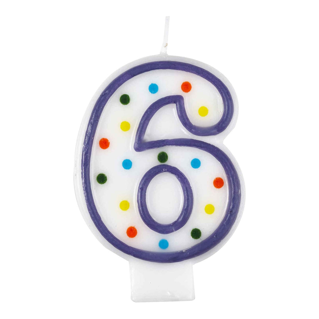 Number 6 Polka Dot Birthday Candles Party Decoration | 7.5cm