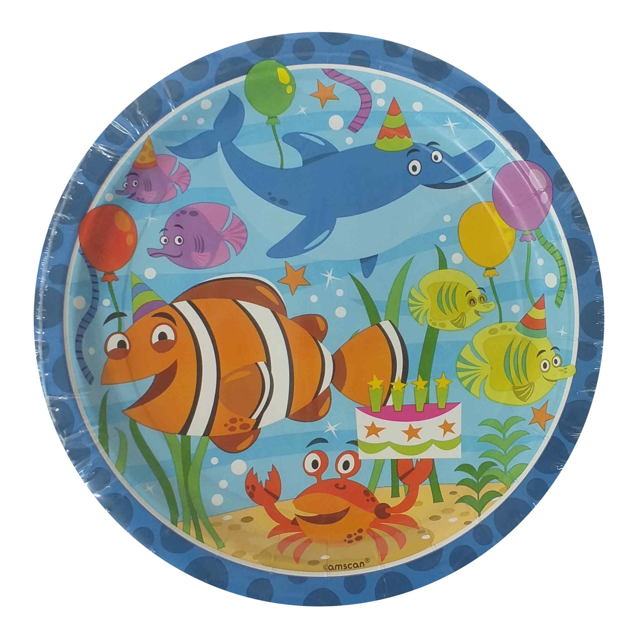 Ocean Buddies Round Paper Plates | 9 inches | 8 Pack