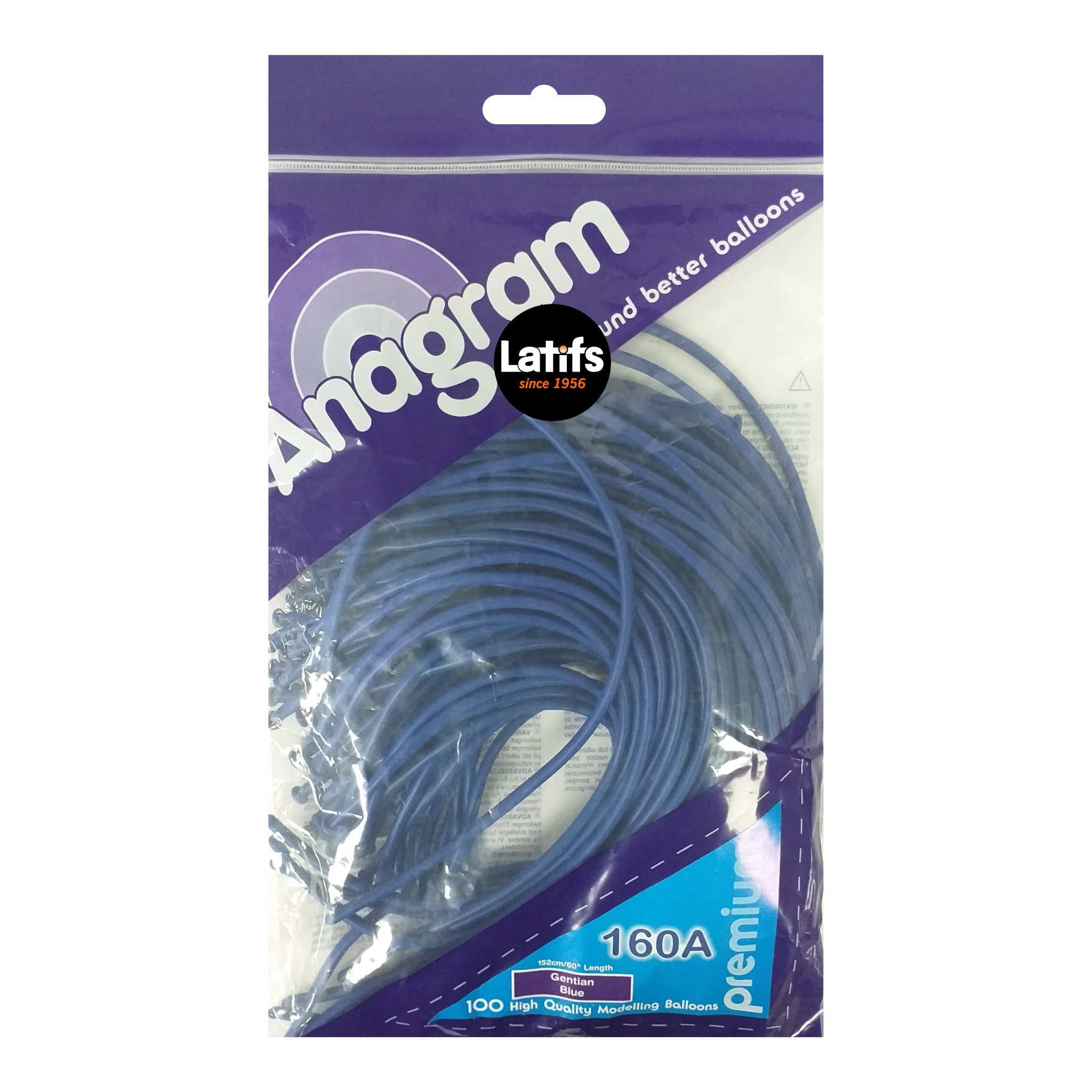 Anagram Modelling Balloons | Gentian Blue | 60 inch | 100 Pack
