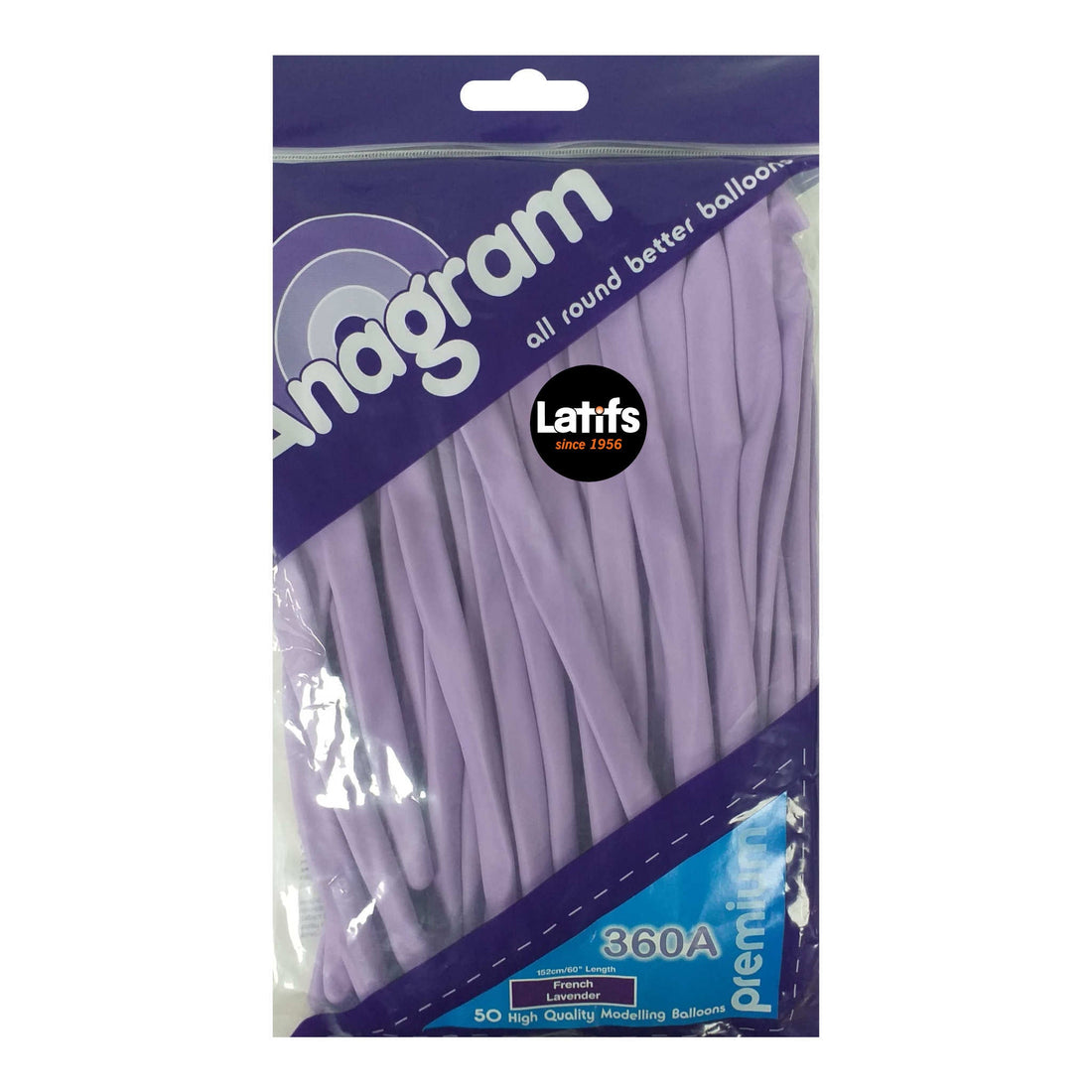 Anagram Modelling Balloons | French Lavender | 60 inch | 50 Pack