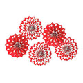 Paper Fans Dots & Chevron | 5 Pack | Red