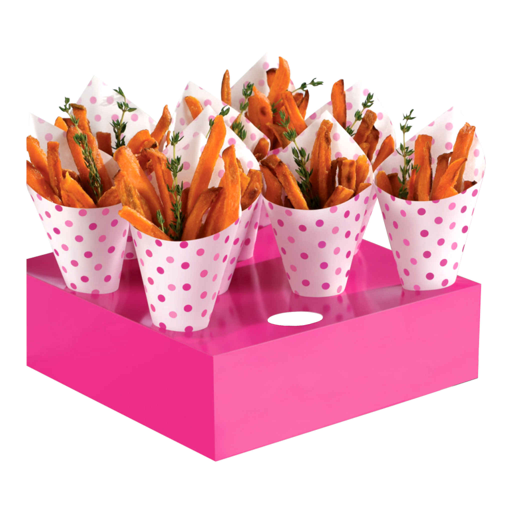 Snack Cones With Trays | 40 Pack | Pink | 17.7cm x 20.3cm