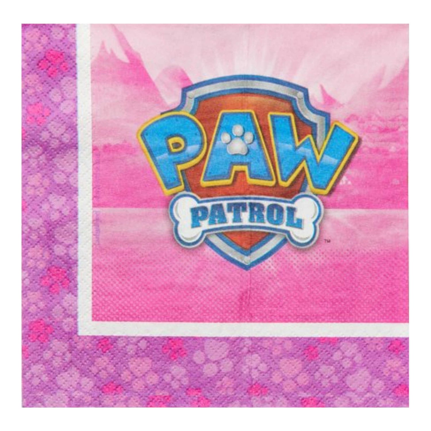 Paw Patrol Girls Luncheon Napkins | 2ply | 16 Pack | 32.7 x 32.7cm