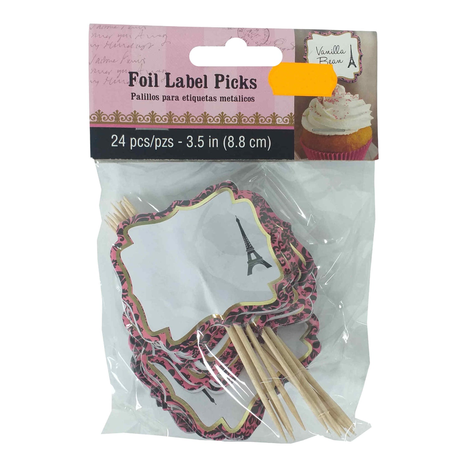 Foil Label Picks Paris | 3.5 inch | 24 Pack