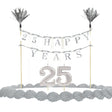 25 Happy Years Silver Anniversary Cake Decoration &amp; Candles