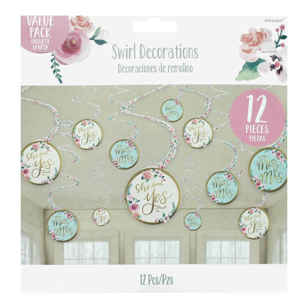 Wedding Swirl Decorations | 12 Pack