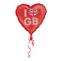 I Love GB Union Jack Foil Balloon 18in
