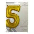Number 5 Foil Balloon | Gold | 83cm