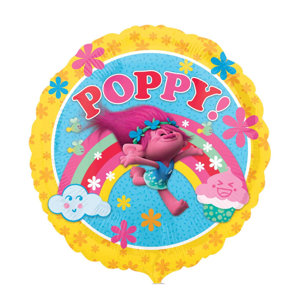 Trolls Poppy Rhinestone Trolls Poppy Foil Balloon 17in – Multi-Coloured Rainbow Party Decor ...