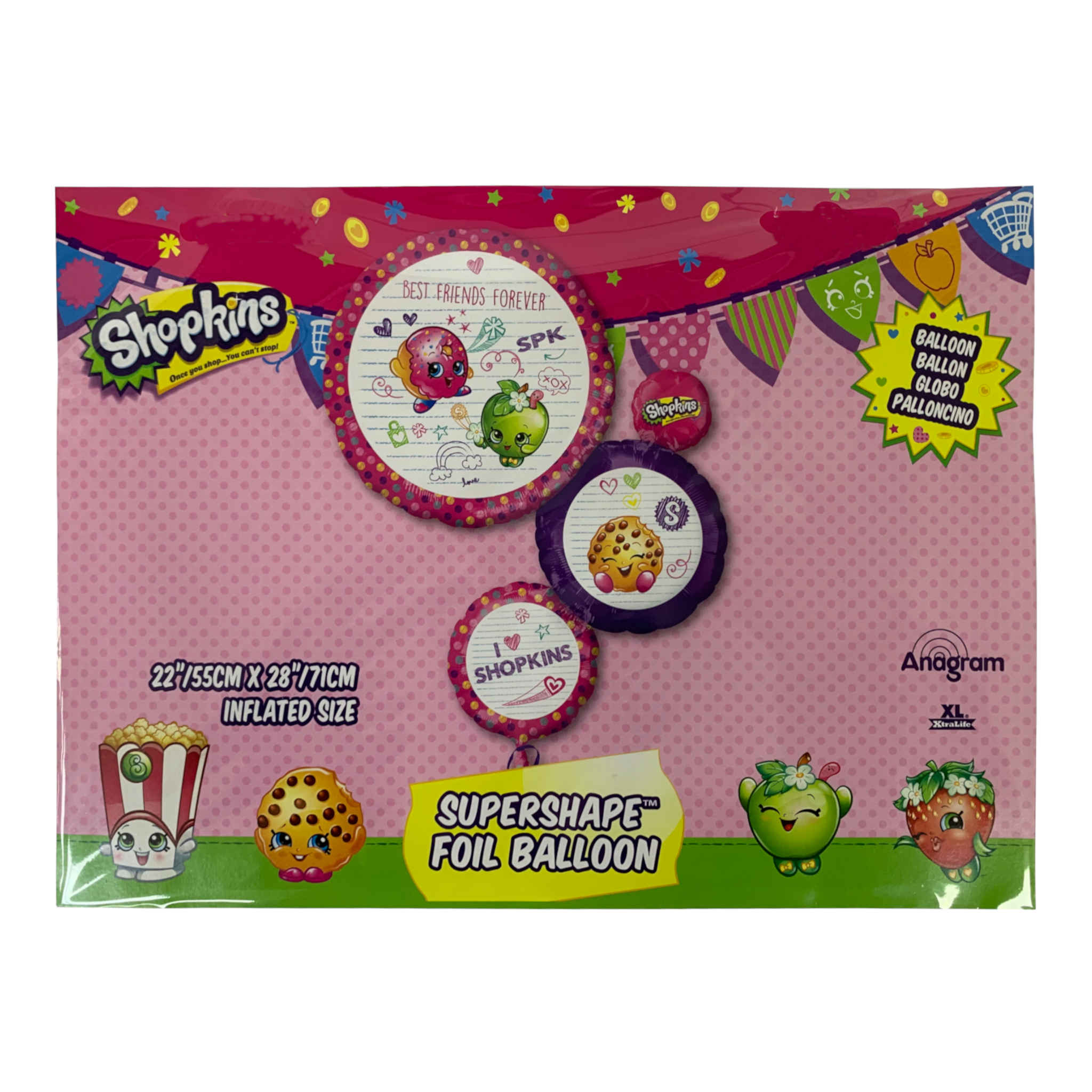 Shopkins Supershape Foil Balloon 55 x 71cm