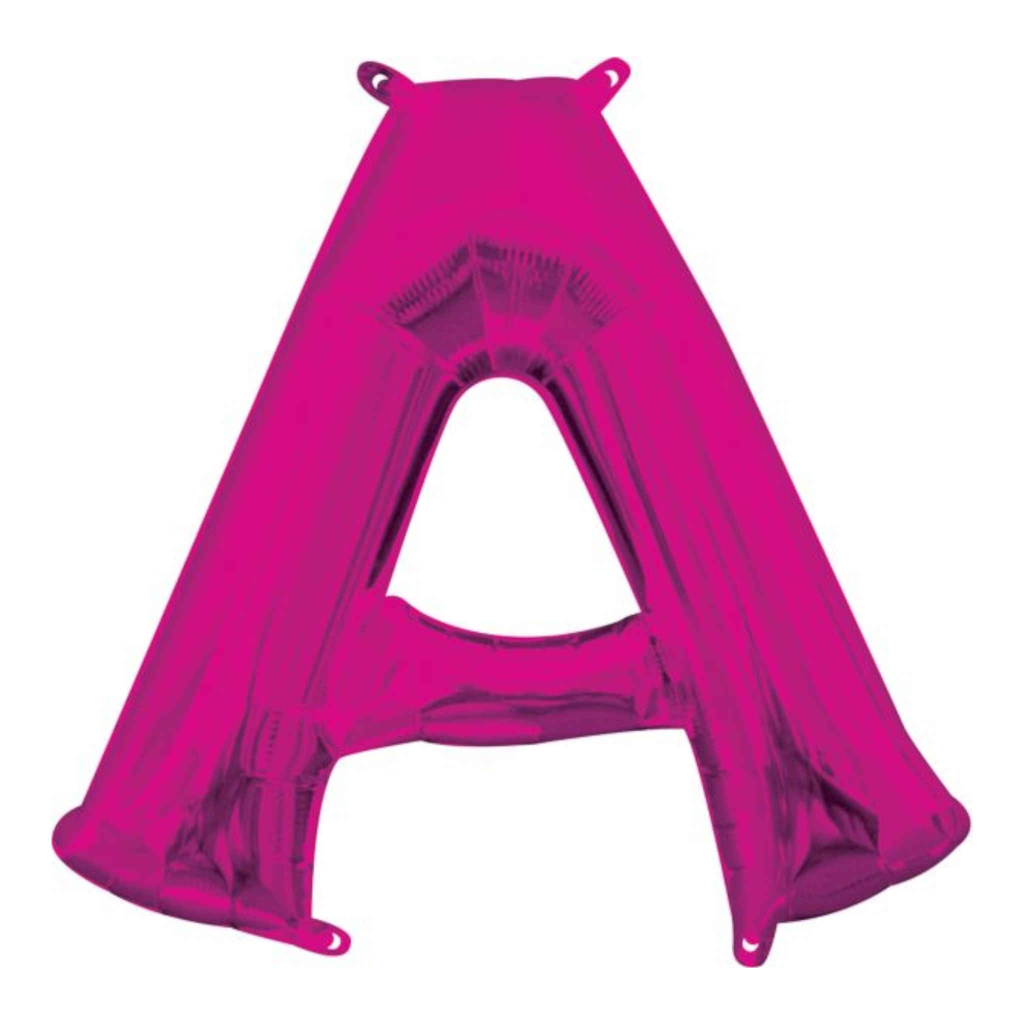 Letter A Foil Balloon with Straw | Purple | 35 x 33cm