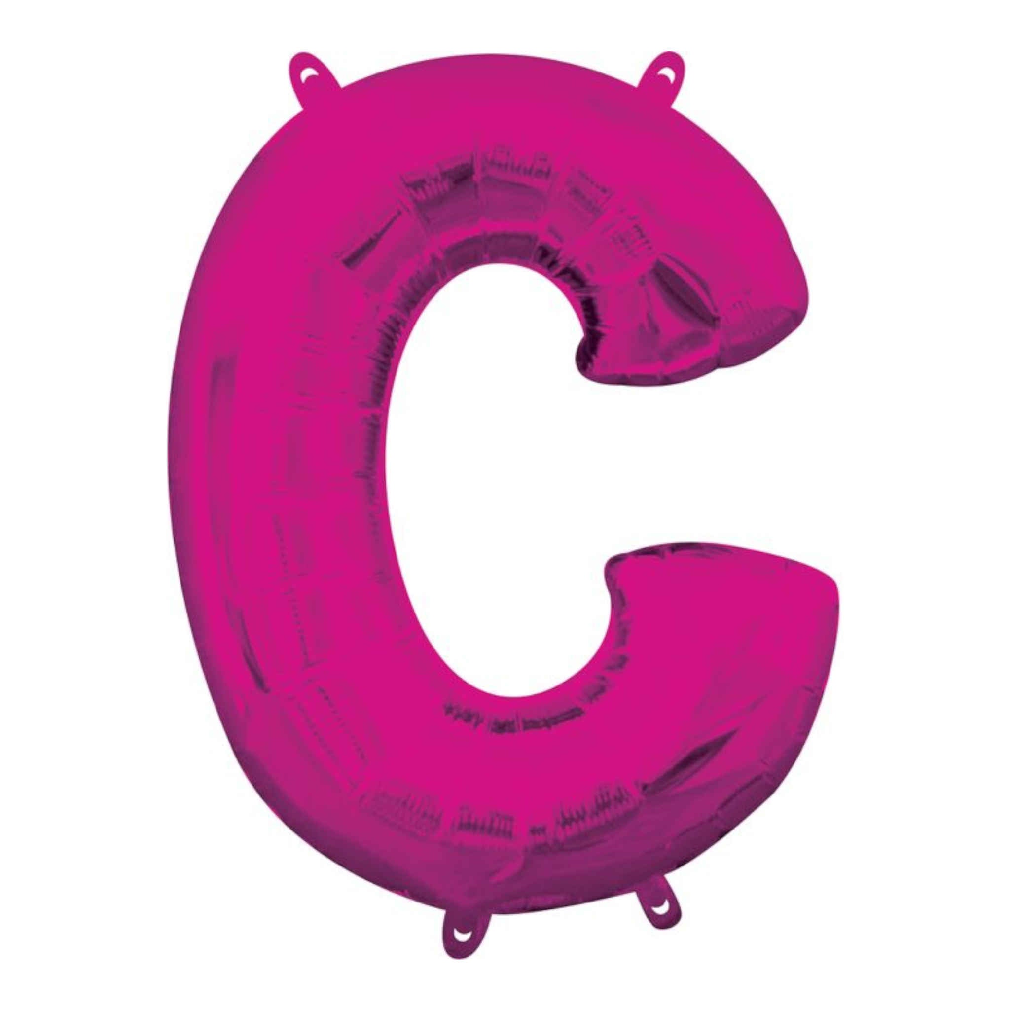 Letter C Foil Balloon with Straw | Purple | 22 x 33cm