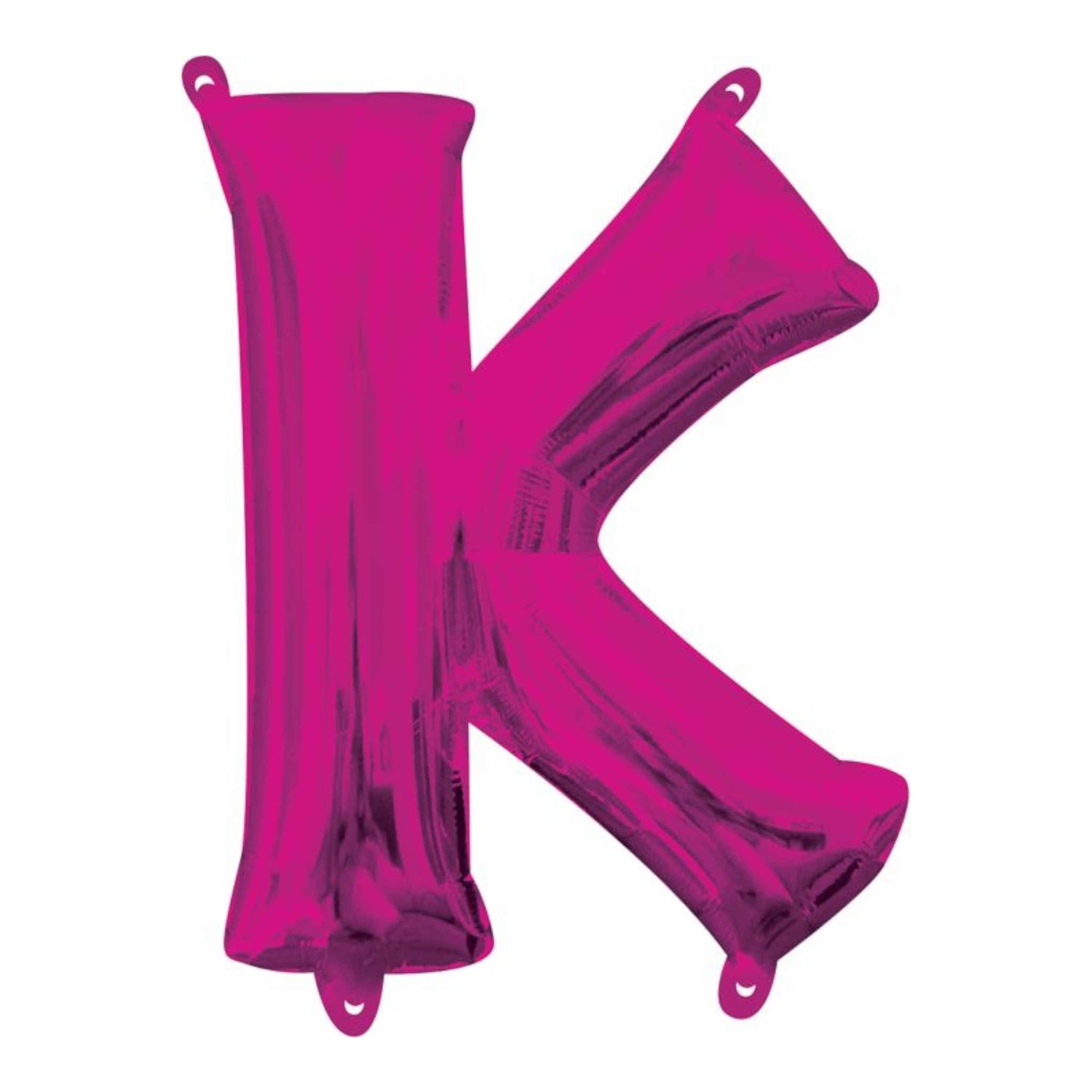 Letter K Foil Balloon with Straw | Purple | 25 x 33cm