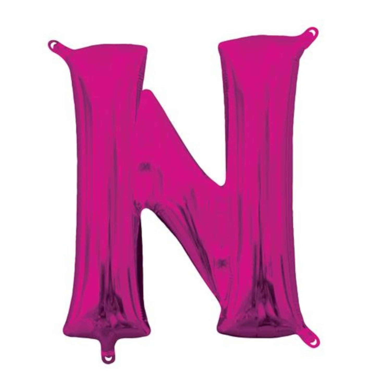 Letter N Foil Balloon with Straw | Purple | 27 x 33cm