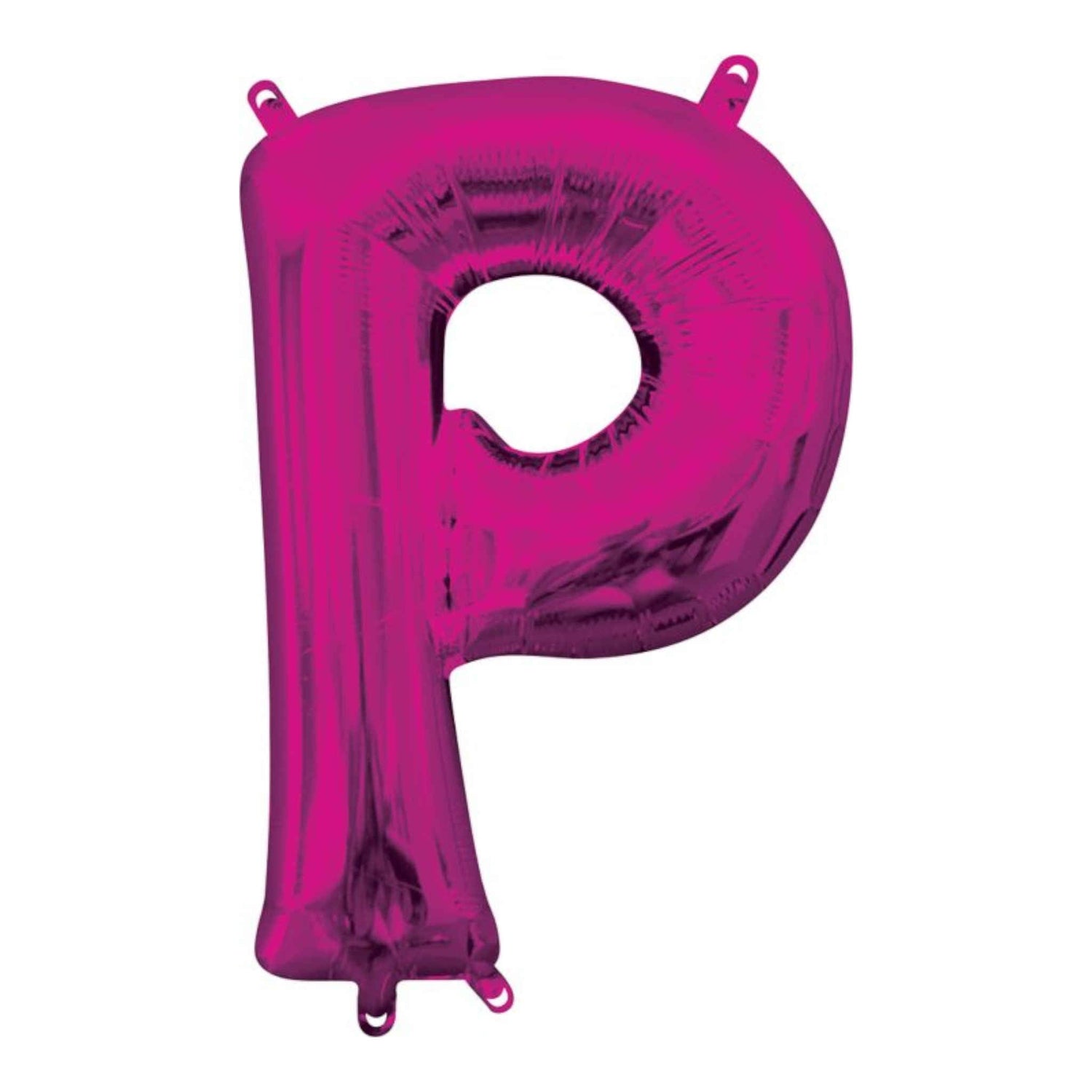 Letter P Foil Balloon with Straw | Purple | 22 x 33cm