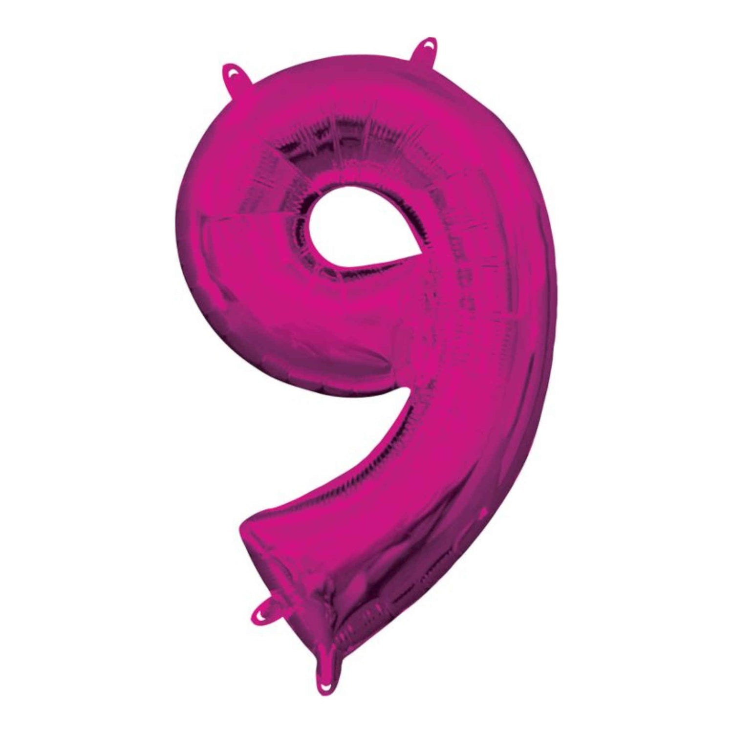 Number 9 Foil Balloon with Straw | Purple | 20 x 35cm