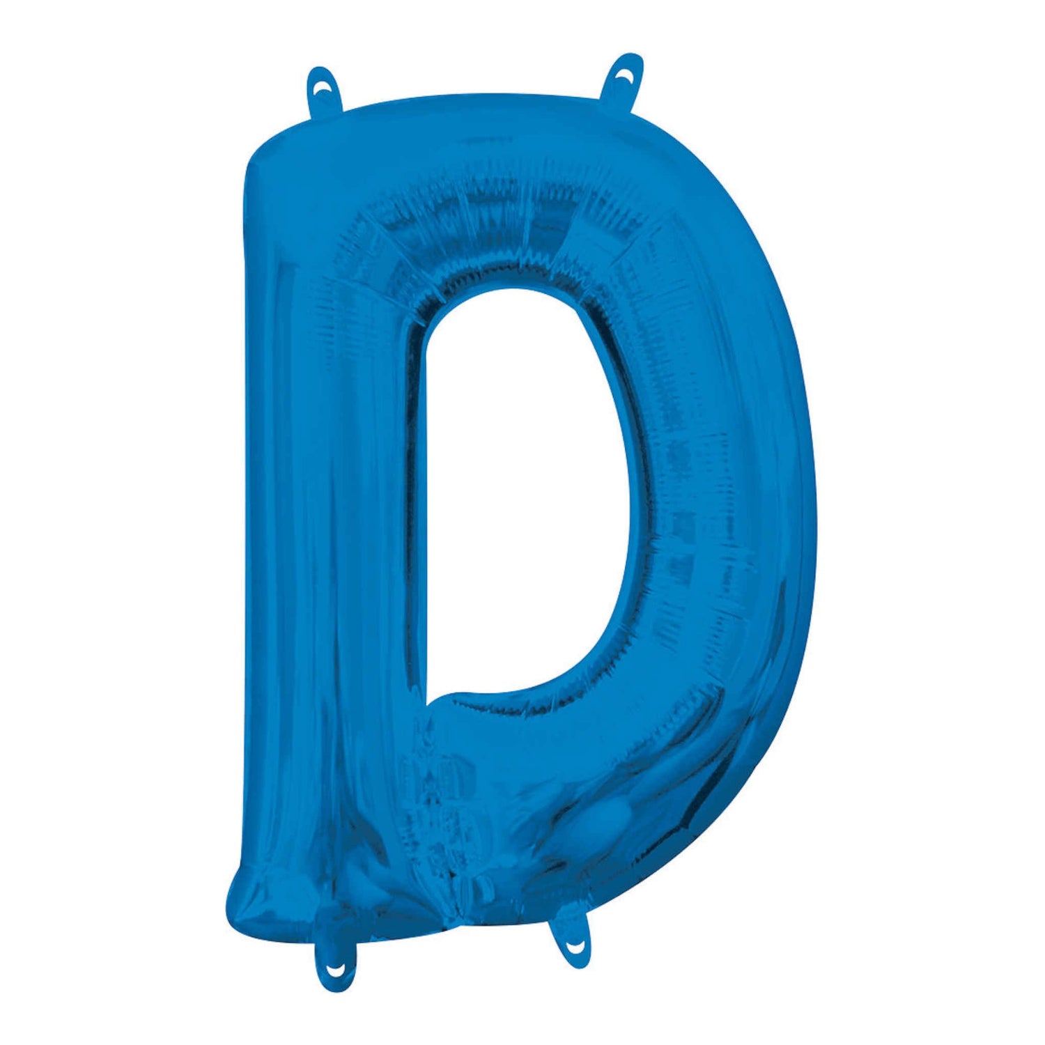 Letter D Foil Balloon with Straw | Blue | 22 x 33cm