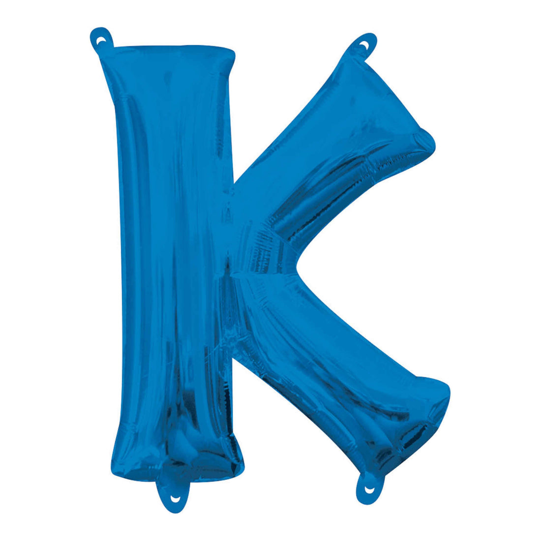 Letter K Foil Balloon with Straw | Blue | 25 x 33cm