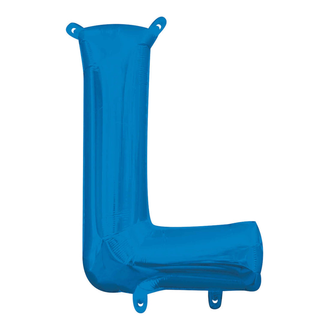 Letter L Foil Balloon with Straw | Blue | 20 x 33cm