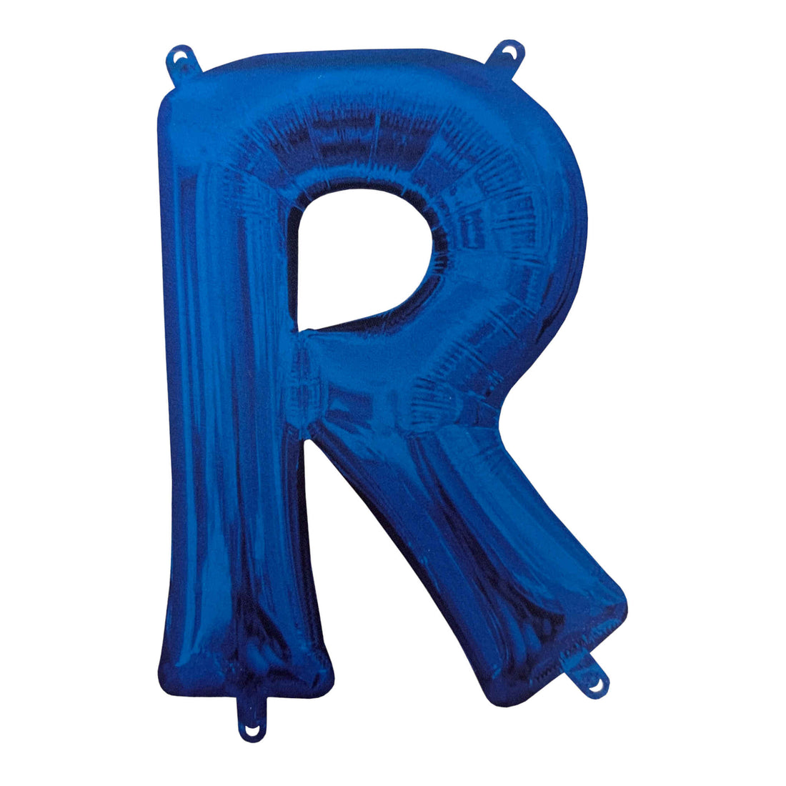 Letter R Foil Balloon with Straw | Blue | 22 x 33cm