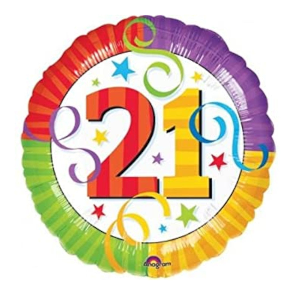 21st Birthday Foil Balloon | 18 inch