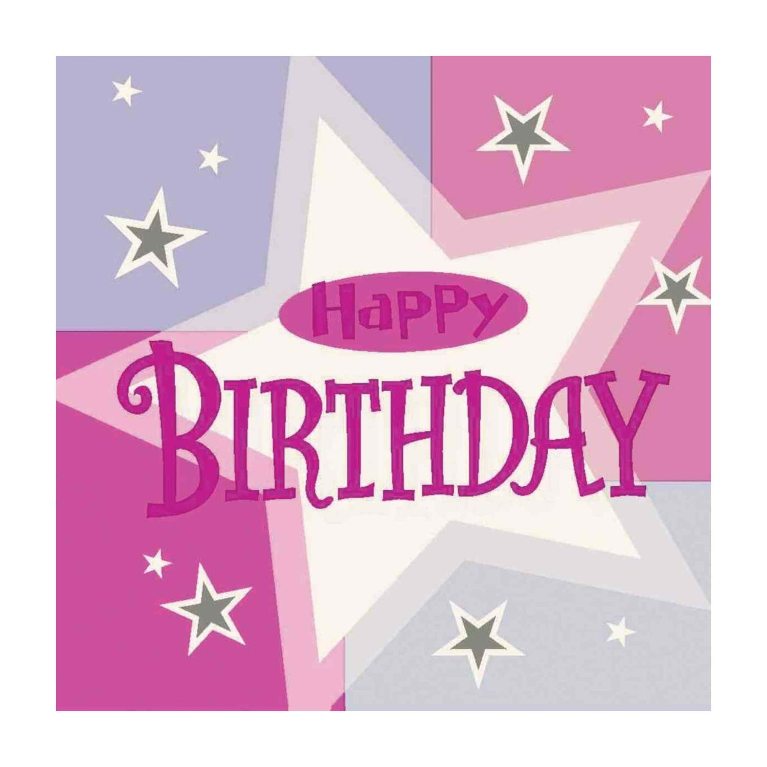 Happy Birthday Luncheon Napkins | Pink Shimmer | 3ply | 16 Pack