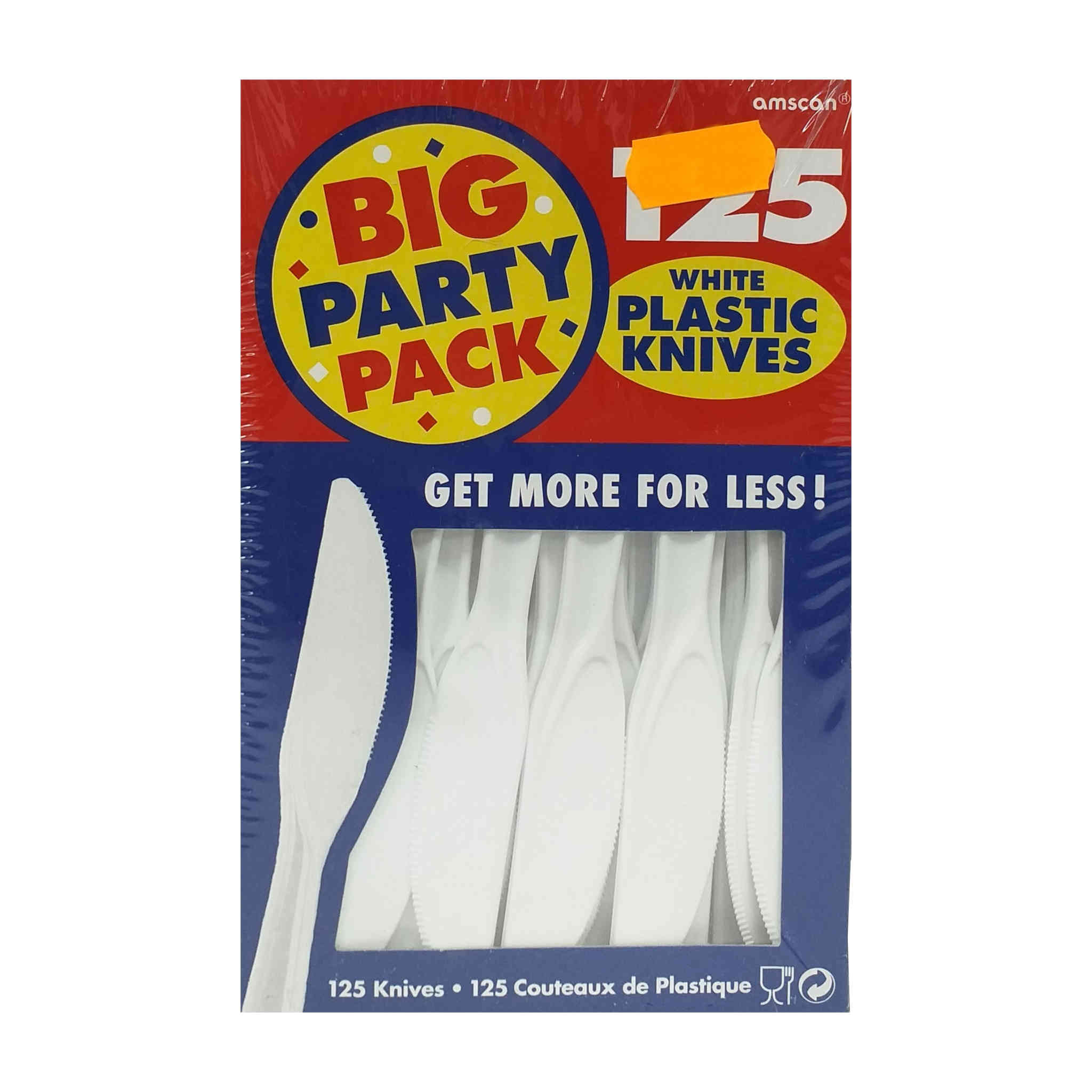 Big Party | Plastic Knives | White | 125 Pack