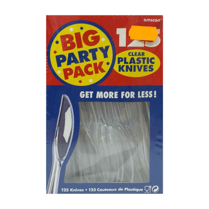 Big Party | Plastic Knives | Clear | 125 Pack