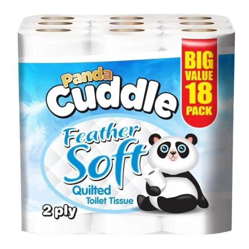 Panda Cuddle Feather Soft Quilted Toilet Tissue 2ply | 18 Pack