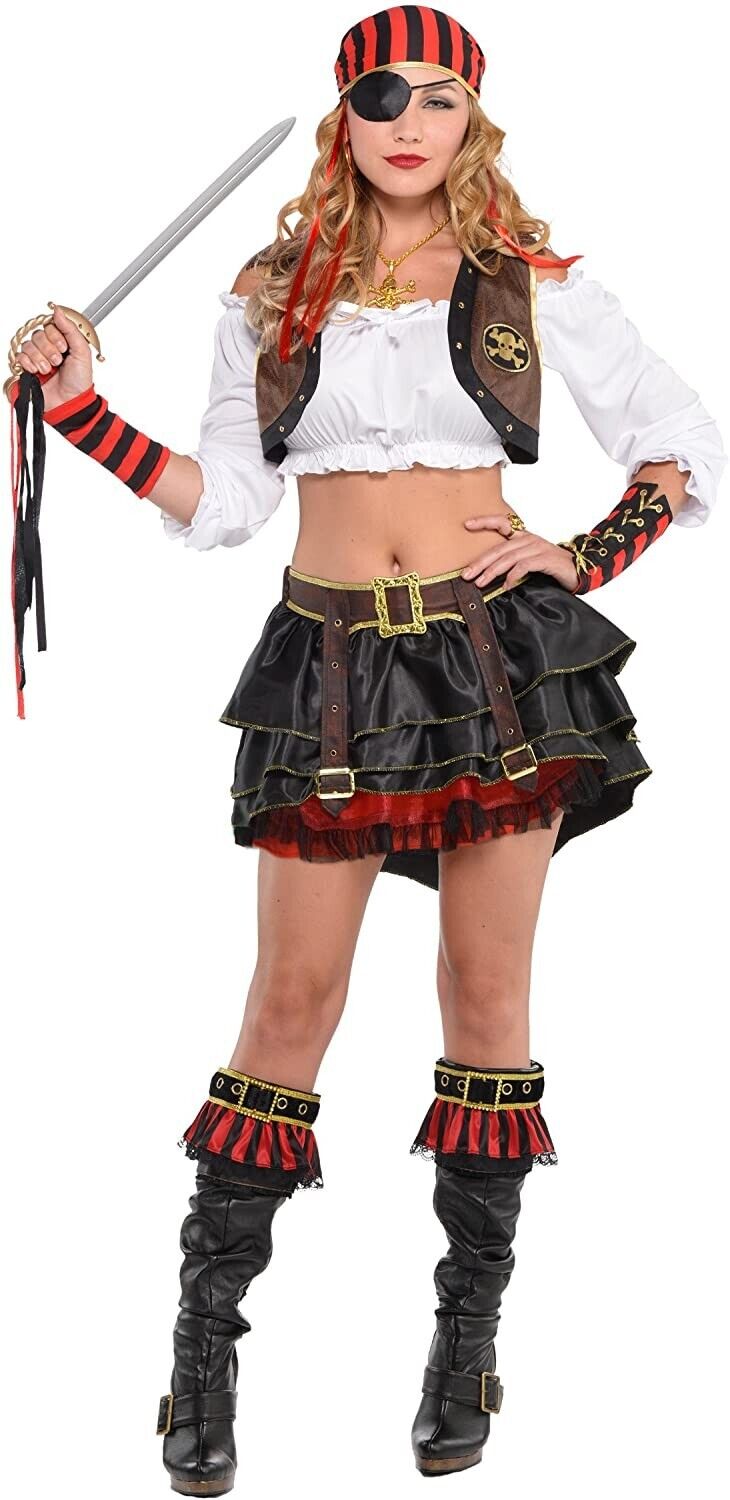 Adult Ladies Caribbean Pirate Swashbuckler Fancy Dress Costume