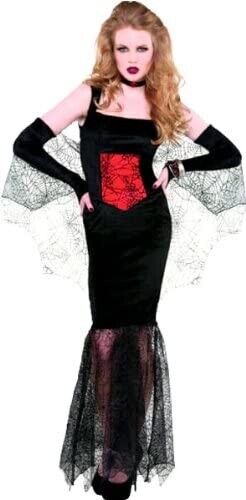 Adult Black Widow Seductress Ladies Dracula Fancy Dress Costume Outfit
