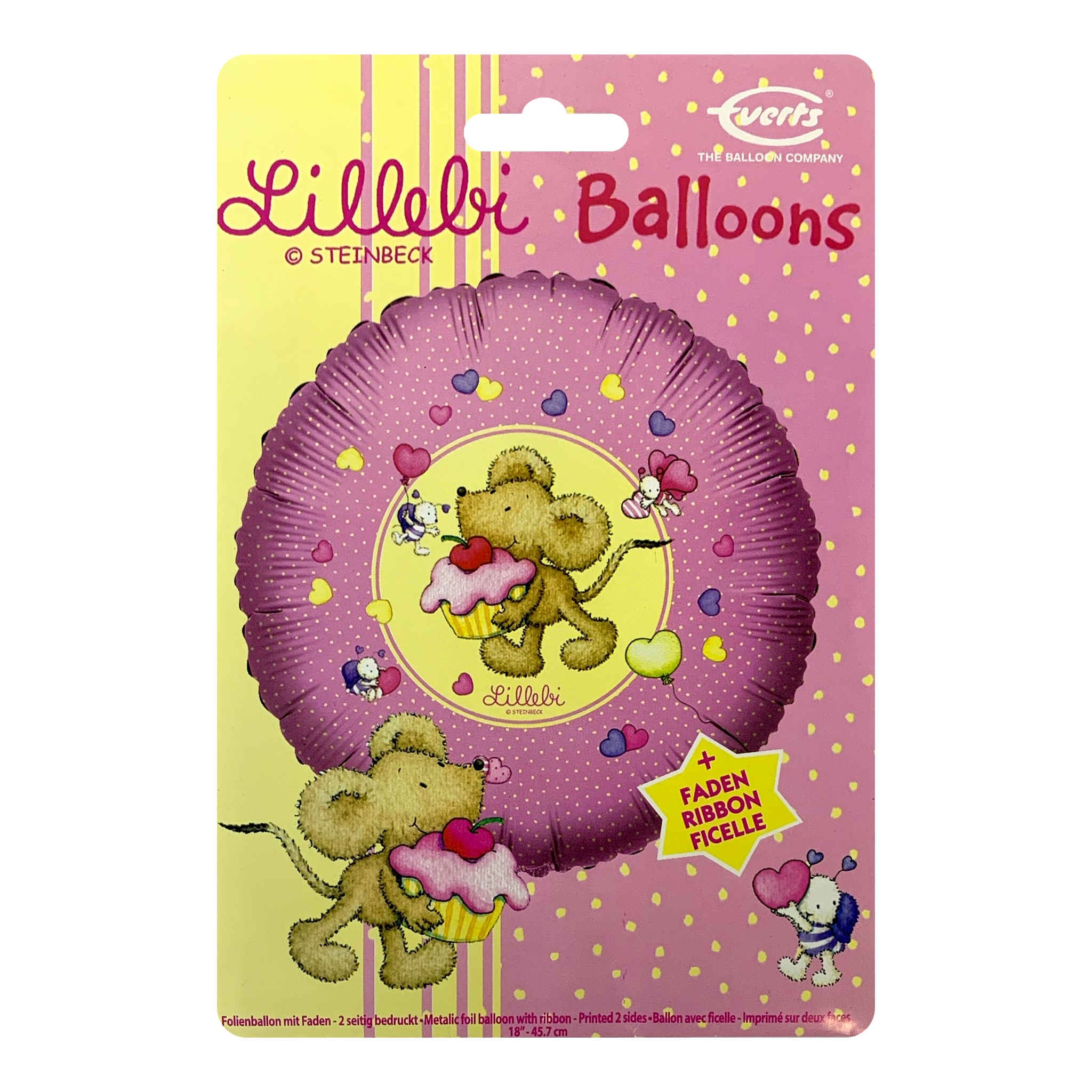 Lillebi Mouse With Cake Foil Balloon | 18 inch