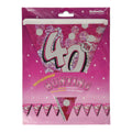 40th Birthday Bunting Pink Weatherproof