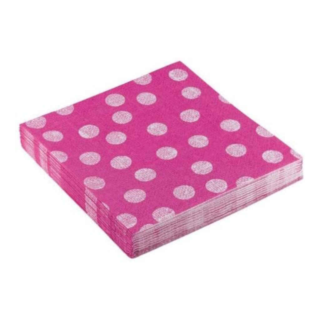Pink Dots Luncheon Napkins | 20 Pack | 33 x 33cm