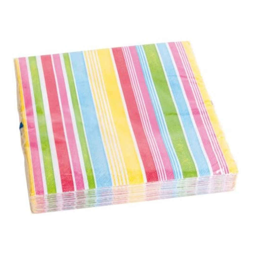 Pink Stripes Luncheon Napkins | 20 Pack | 33 x 33cm