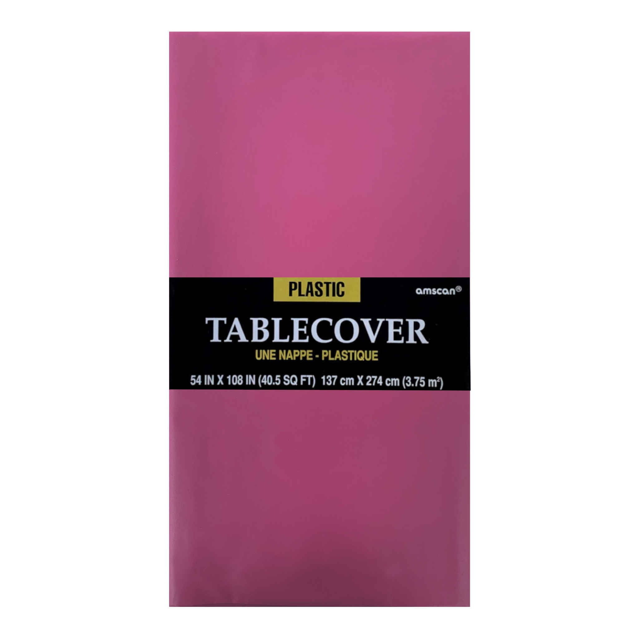 Rectangular Plastic Table Cover | Pink | 137 x 274cm