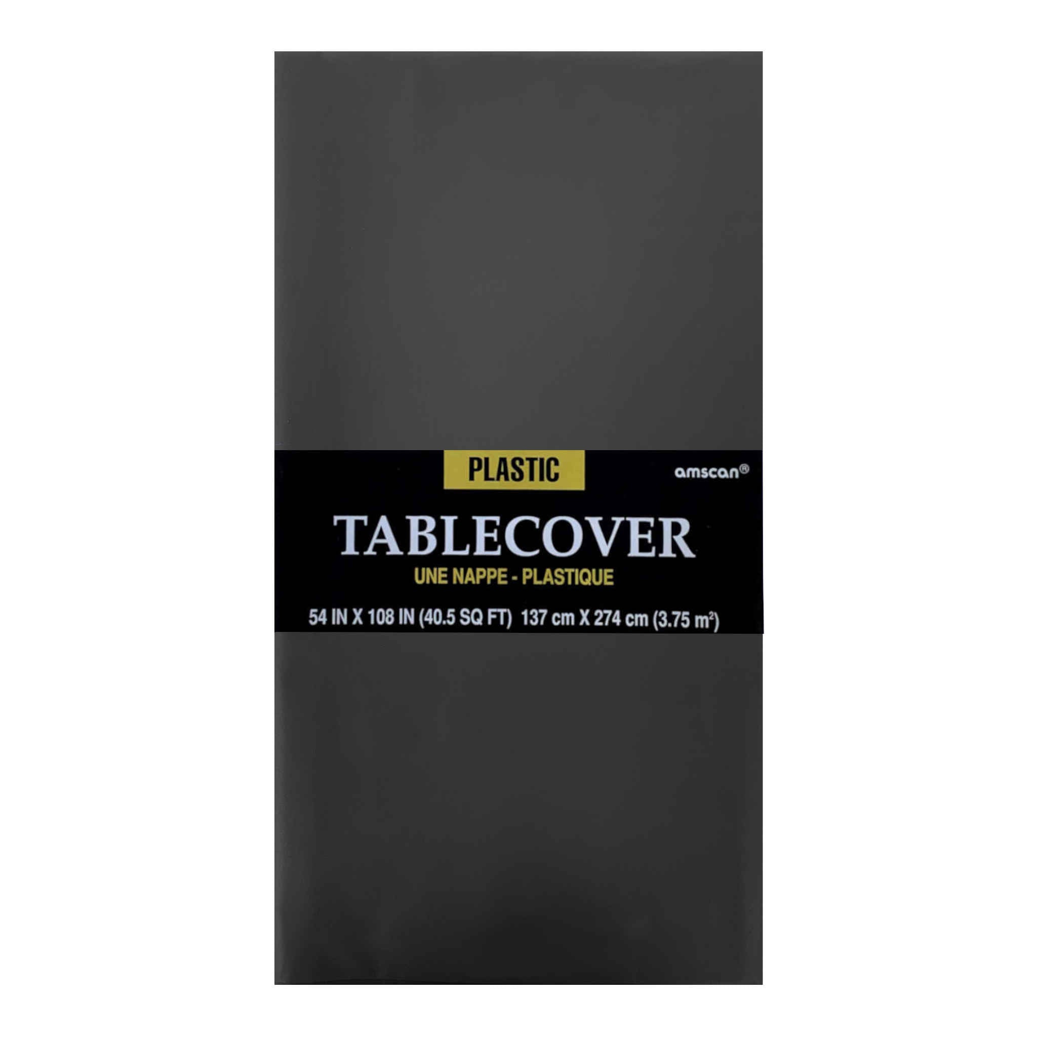 Rectangular Plastic Table Cover | Black | 137 x 274cm