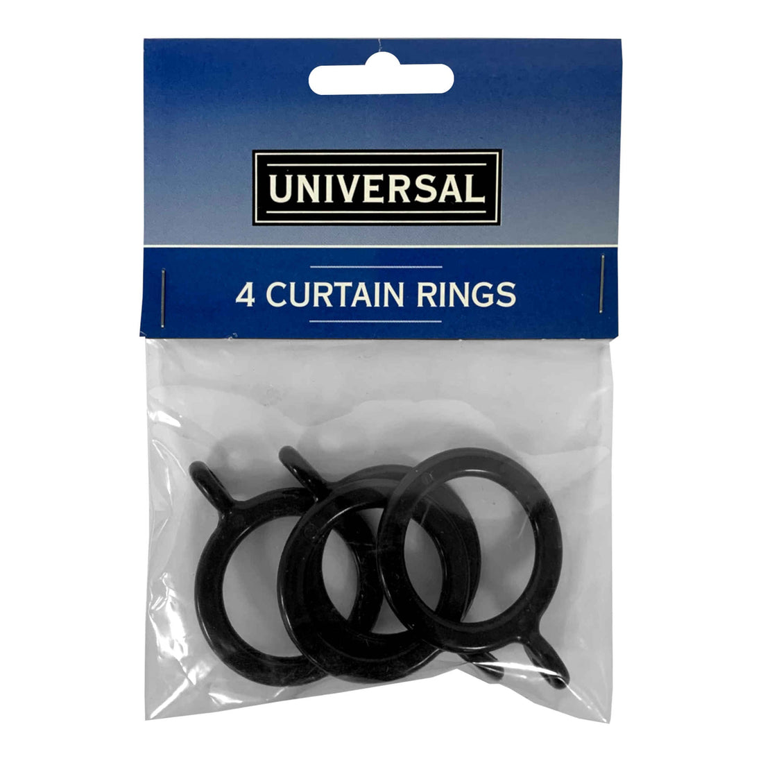 Harrison Drape Universal Curtain Rings | Black Sng | 4 Pack
