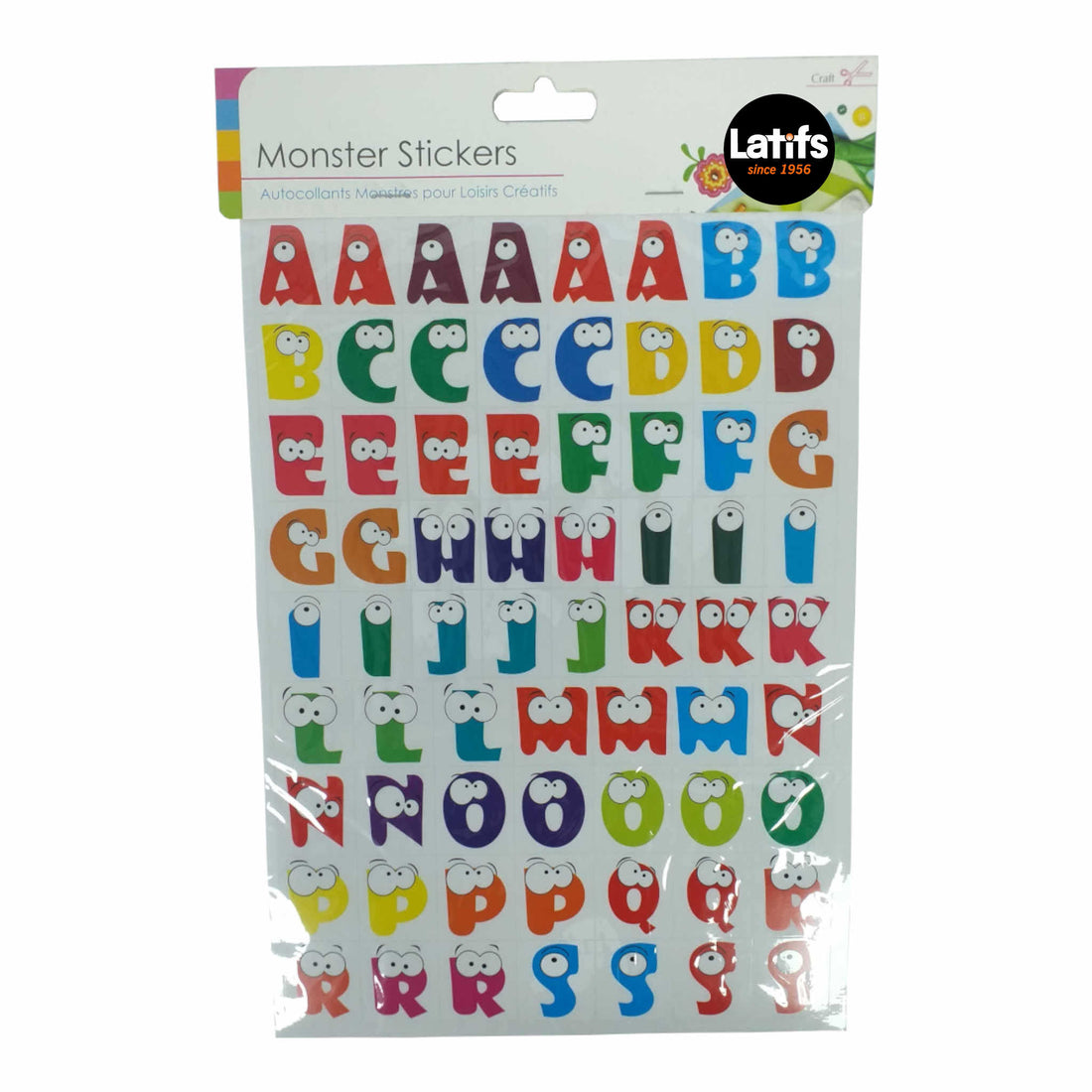 Monster Letter Number Stickers