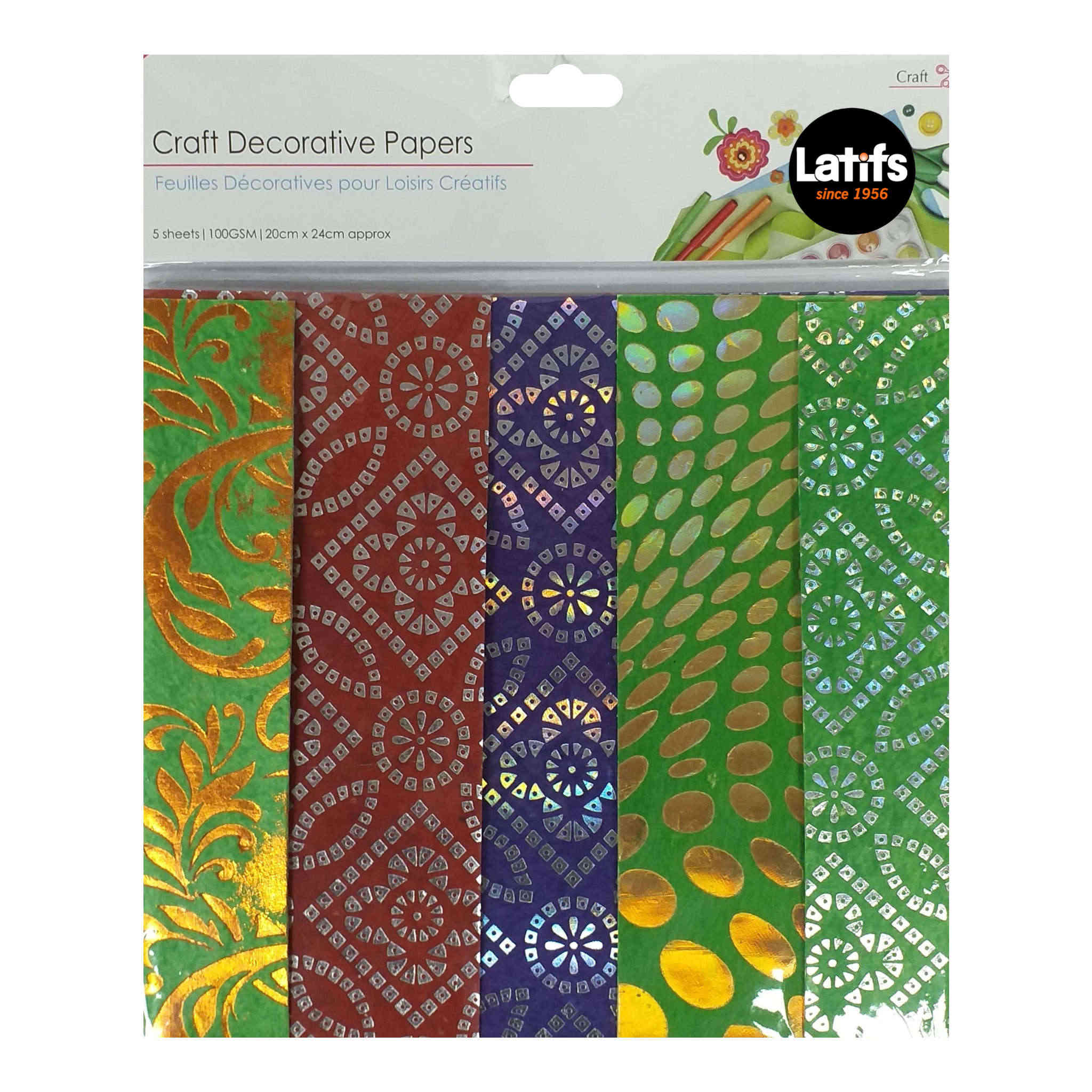 Decorative Papers | 24 x 20cm | 5 Pack