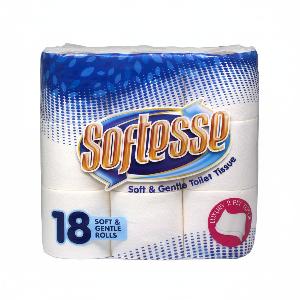 Softesse Soft & Gentle Luxury 2-Ply Toilet Tissue 18 Rolls Pack White