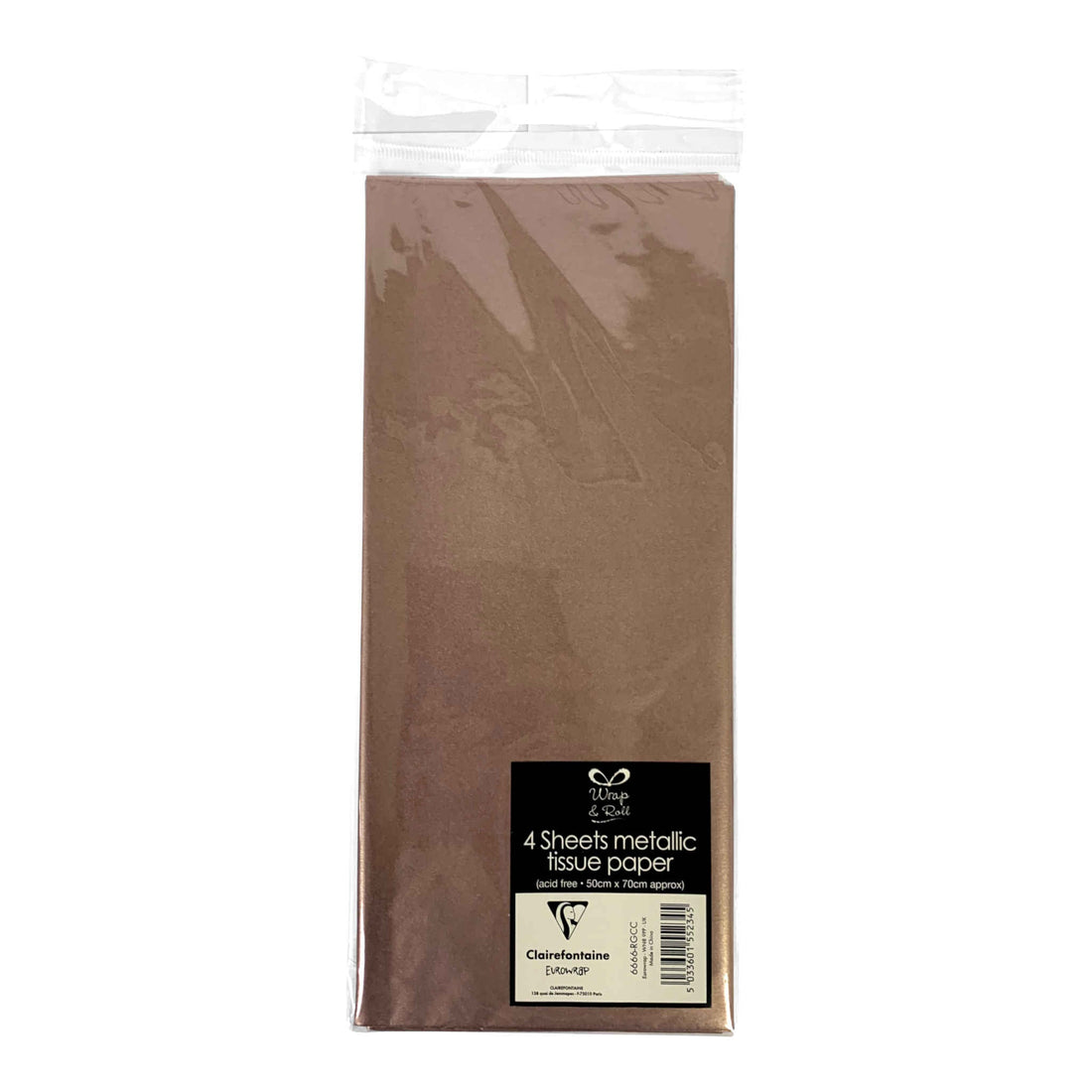 Metallic Tissue Paper | Rose Gold | 50 x 70cm | 4 Pack