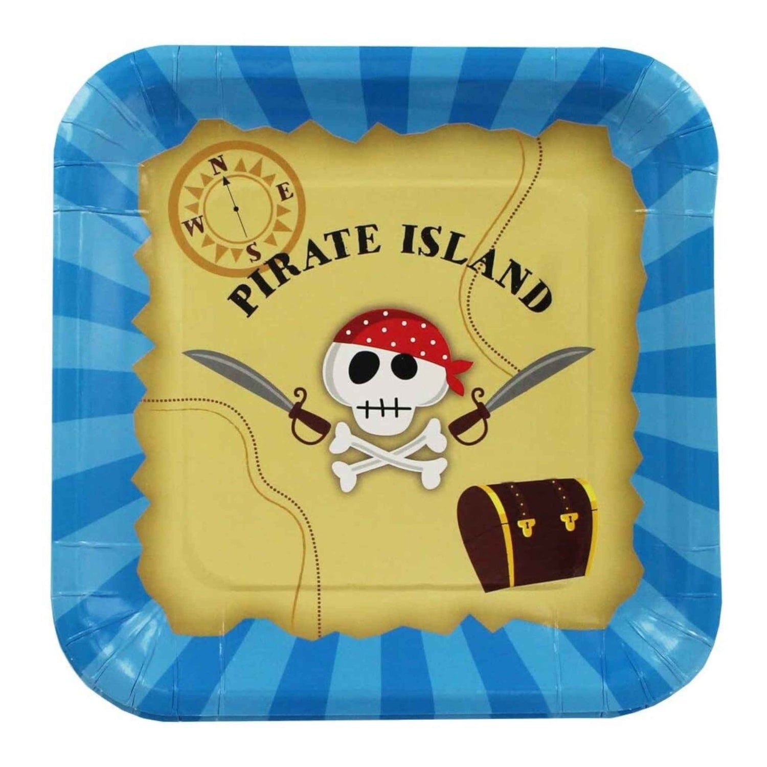Square Pirate Plates | 7 inch | 8 Pack