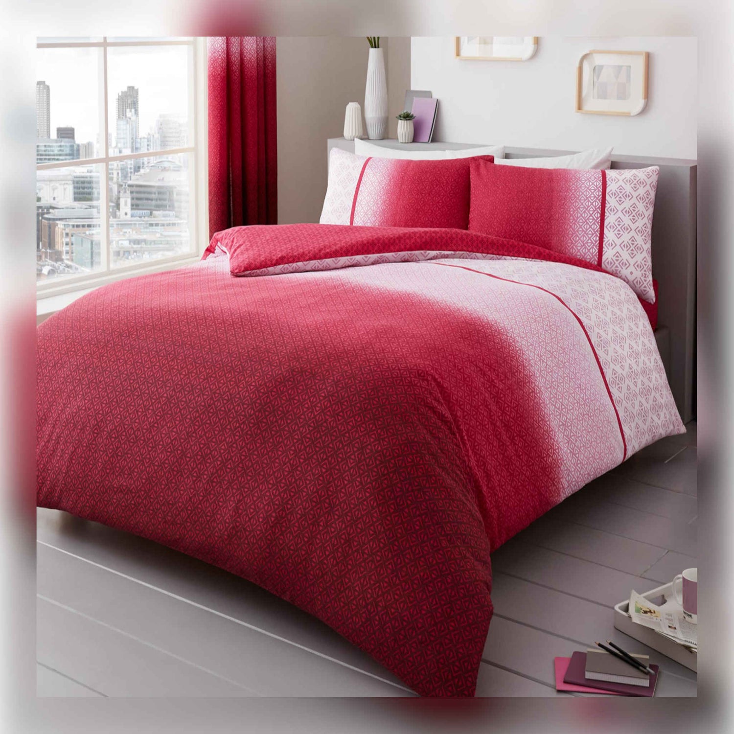 Gaveno Cavailia Printed Duvet Set Urban Ombre | Double | Pink