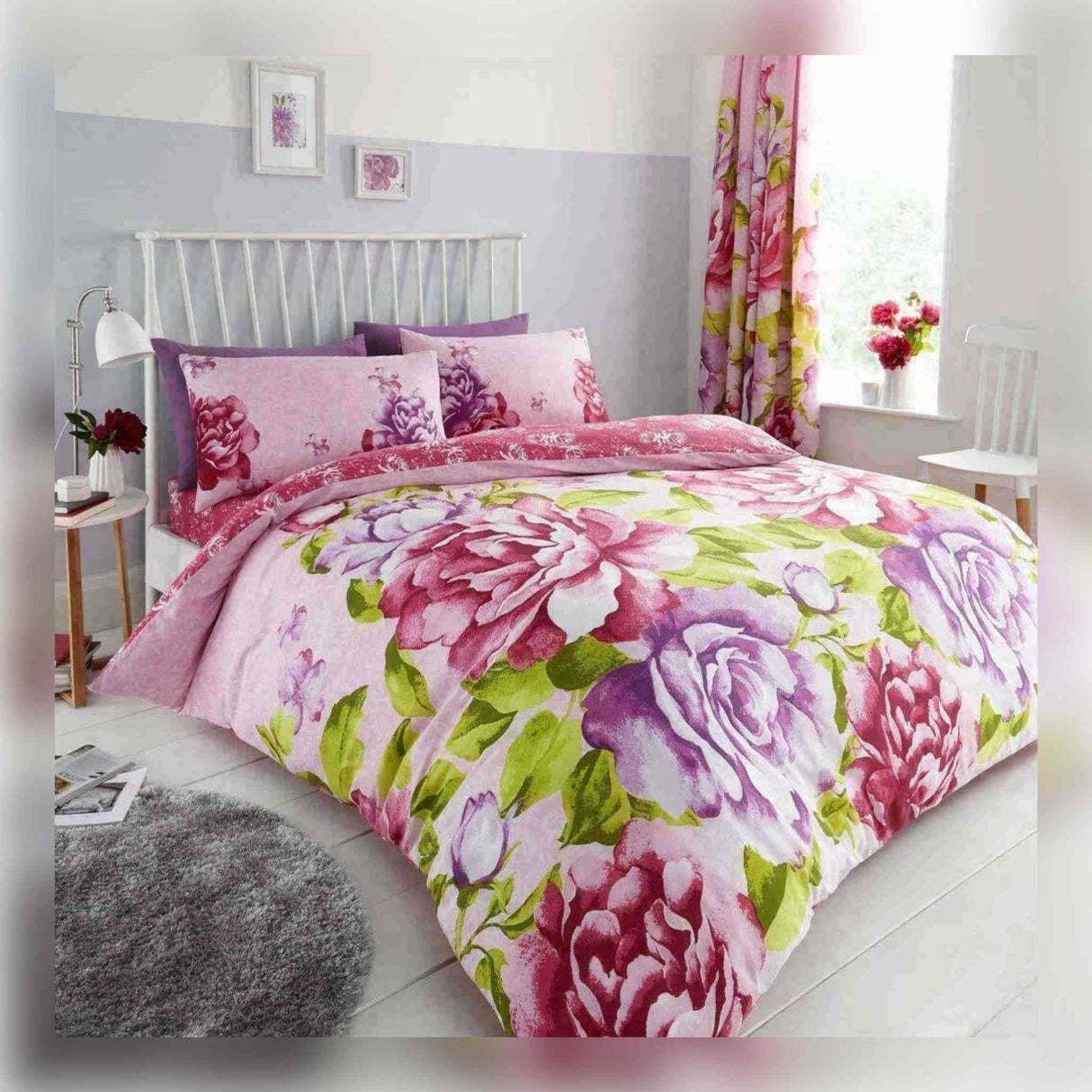 Gaveno Cavailia Printed Double Duvet Set Aubery Pink