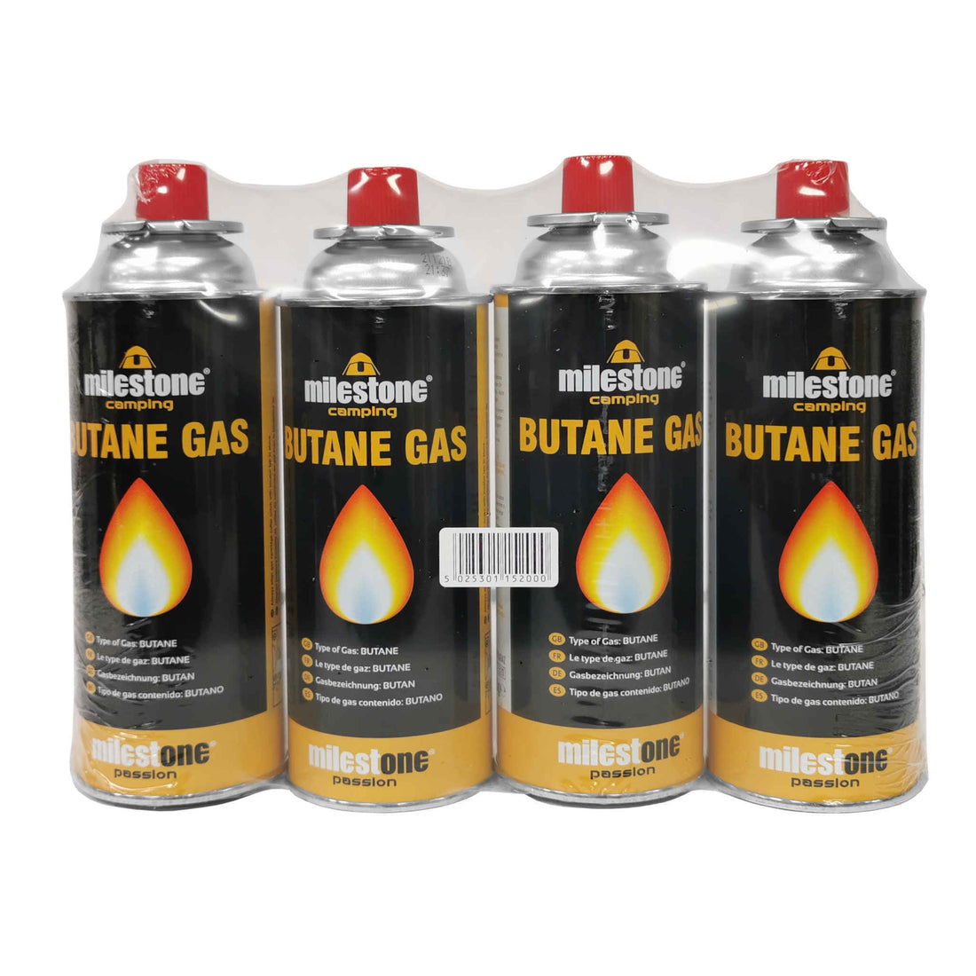 Milestone Camping Butane Gas Canister 220g | 4 Pack
