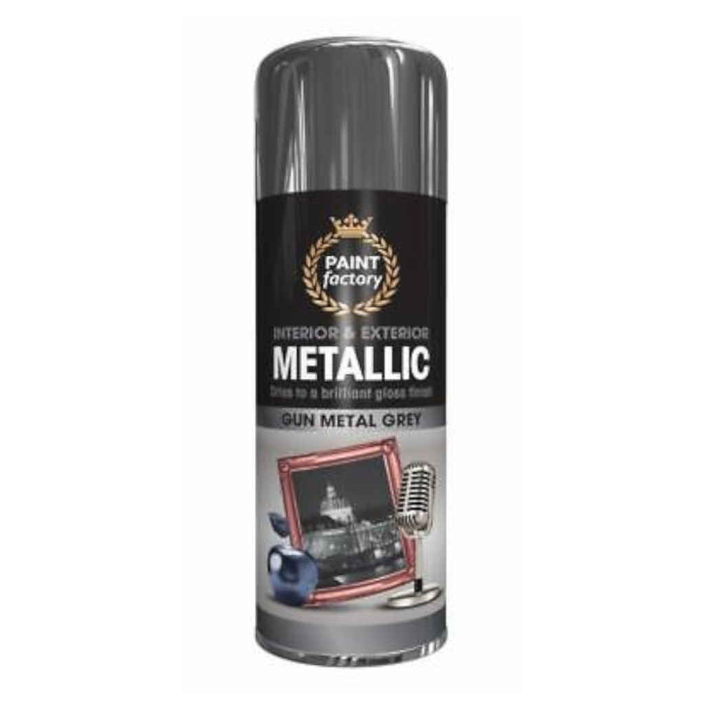 Paint Factory Metallic Spray Paint | Gun Metal Grey | 400ml