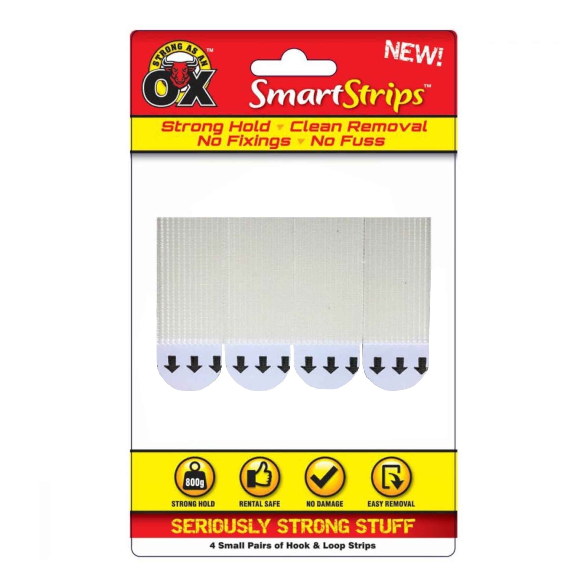 SAAO Removable Hook &amp; Loop Strips | Small | 4 Pack